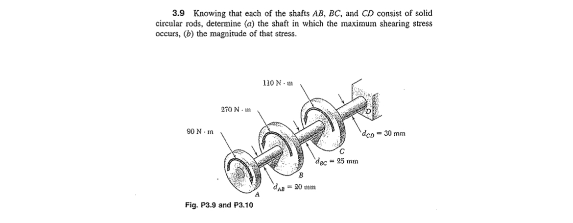 3 . 9 Knowing that each of the shafts A B , B C ,