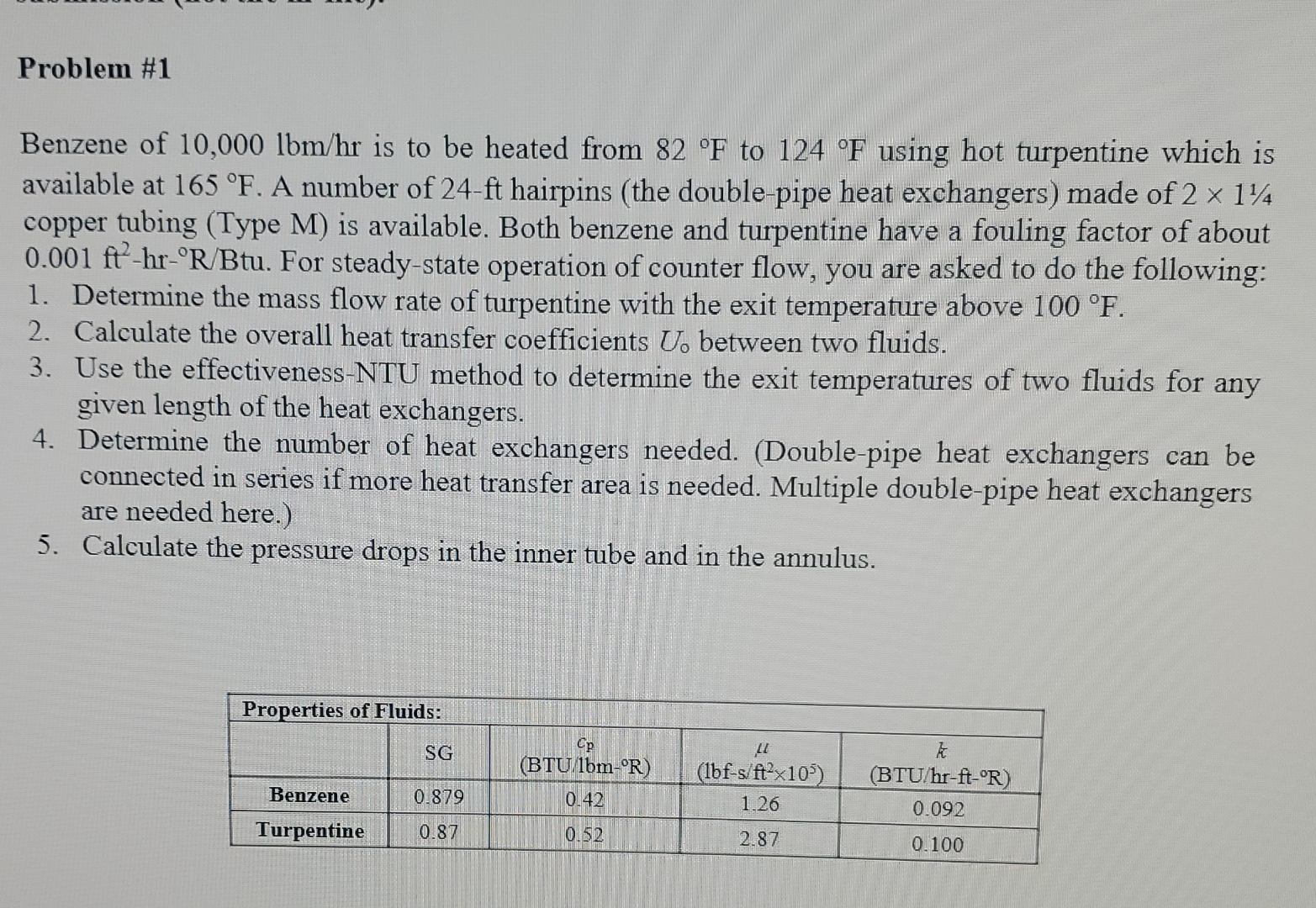 Problem # 1 Benzene of 1 0 , 0 0 0 l b m h r is