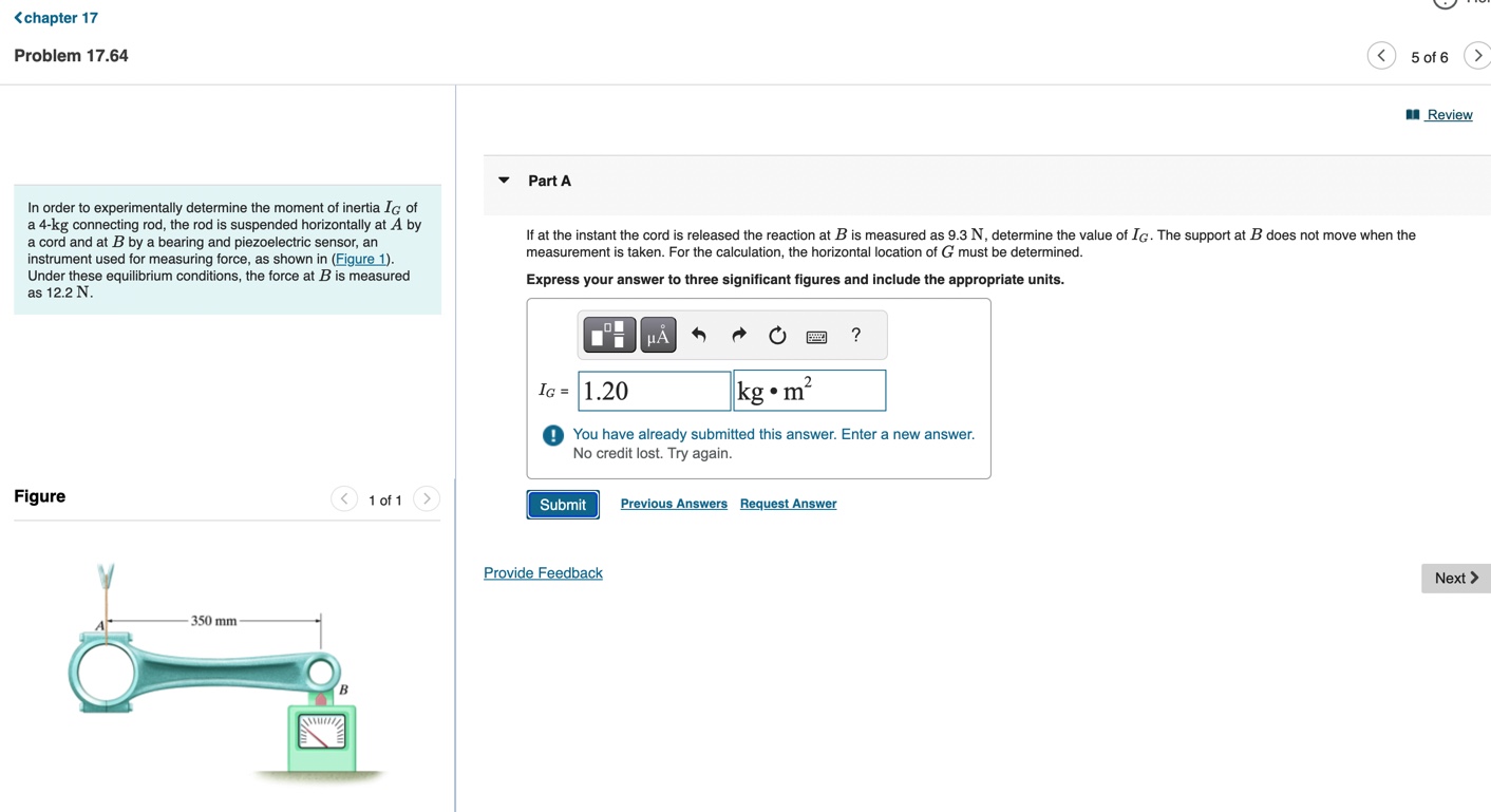 In order to experimentally determine the moment