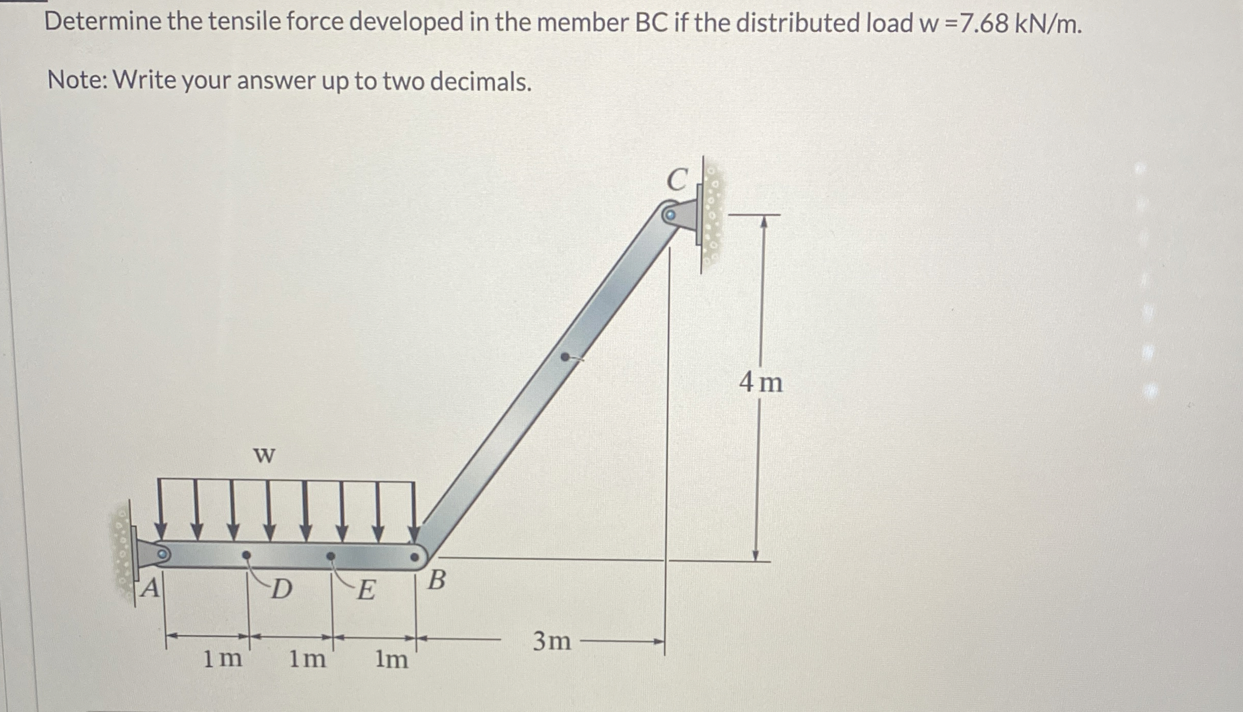 Determine the tensile force developed in the