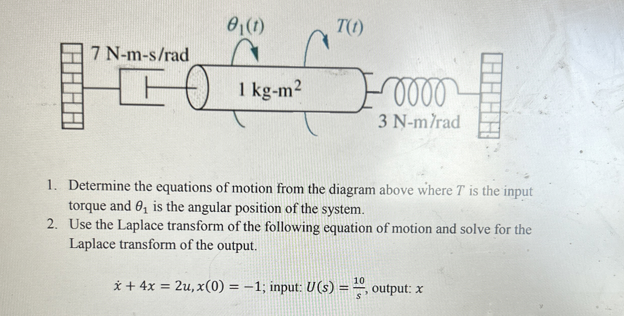 Determine the equations of motion from the