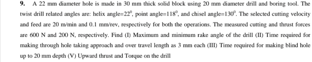 A 2 2 mm diameter hole is made in 3 0 mm thick