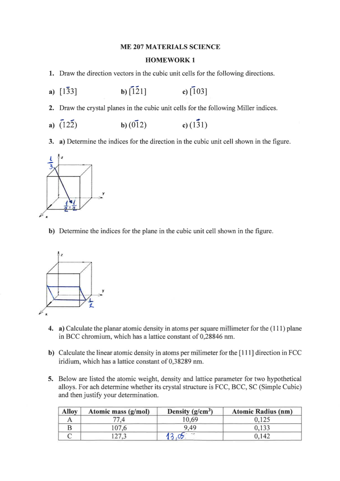 ME 2 0 7 MATERIALS SCIENCE HOMEWORK 1 Draw the