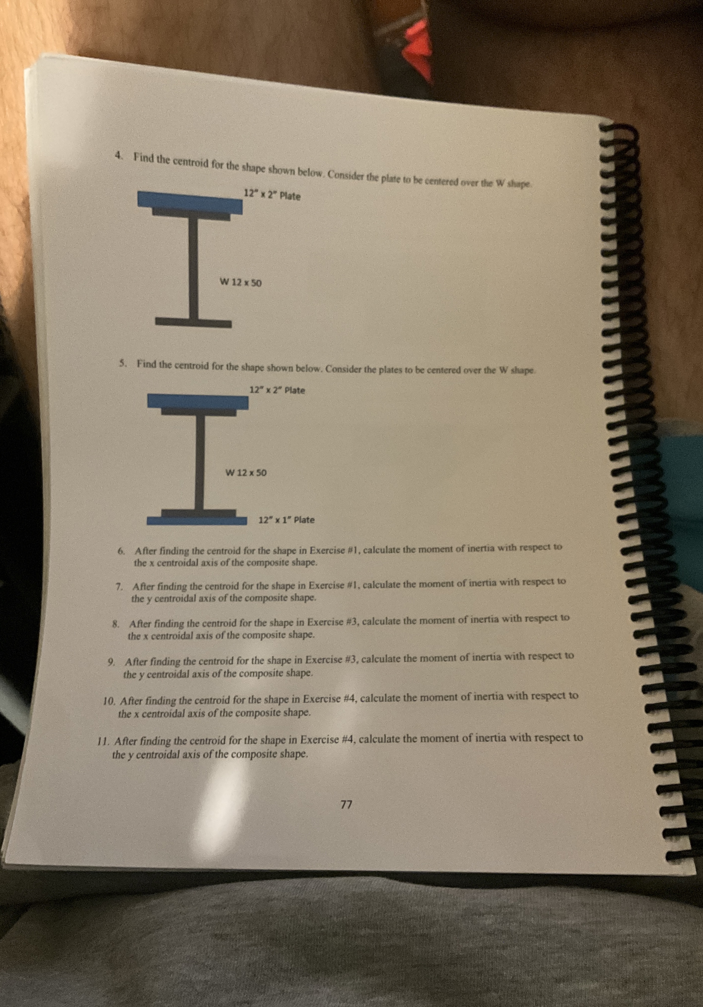 Find the centroid for the shape shown below.