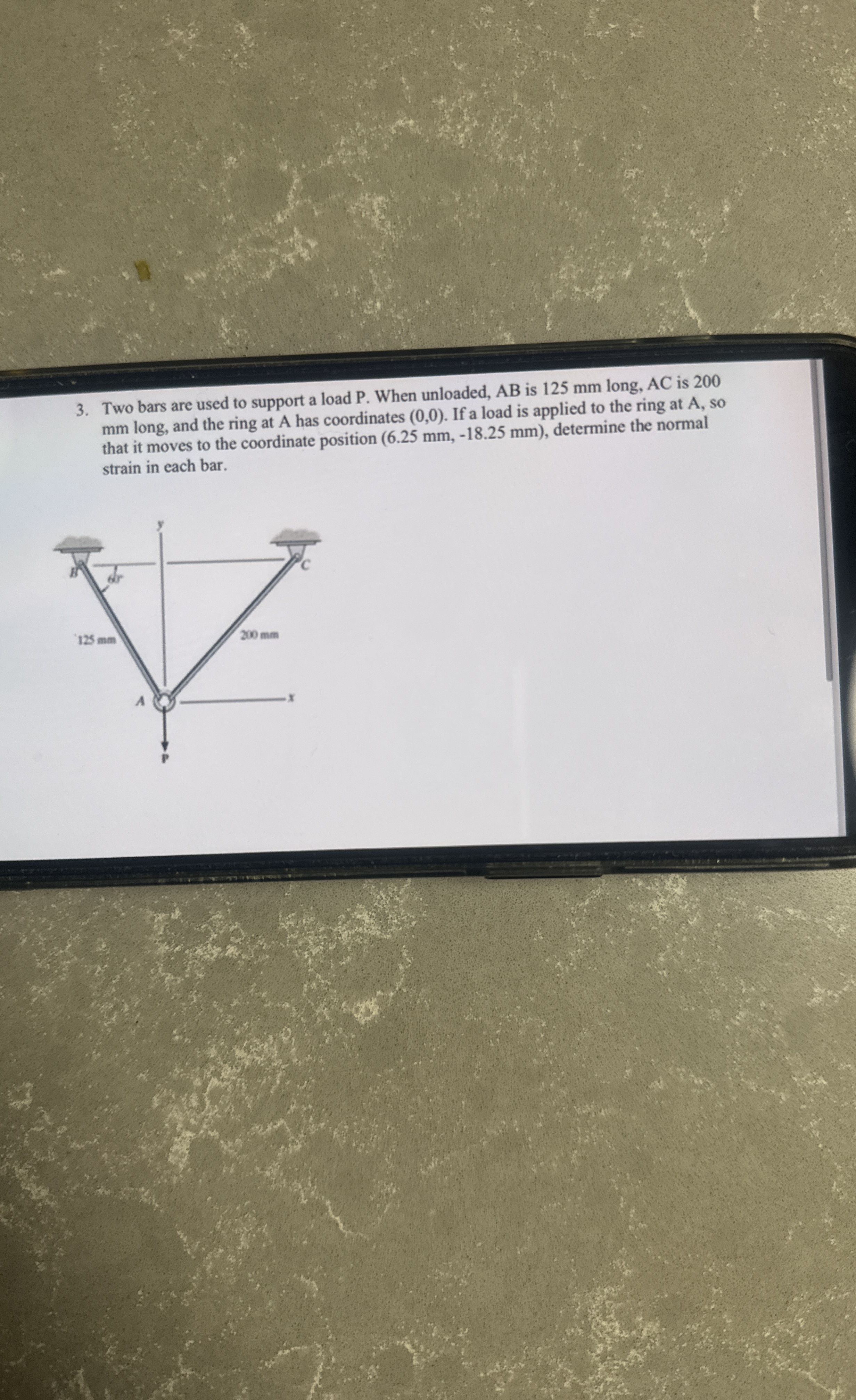 Two bars are used to support a load P . When