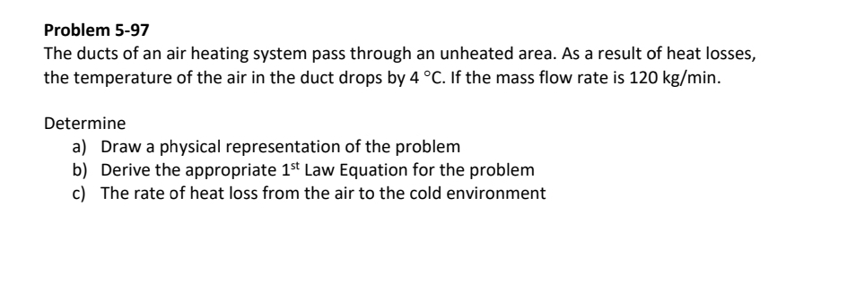 Problem 5 - 9 7 The ducts of an air heating