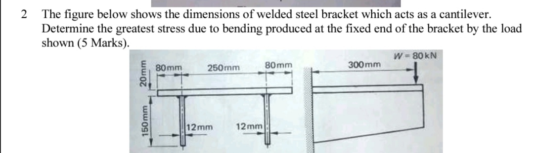 2 The figure below shows the dimensions of welded
