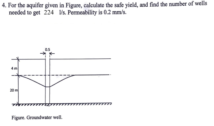 For the aquifer given in Figure, calculate the