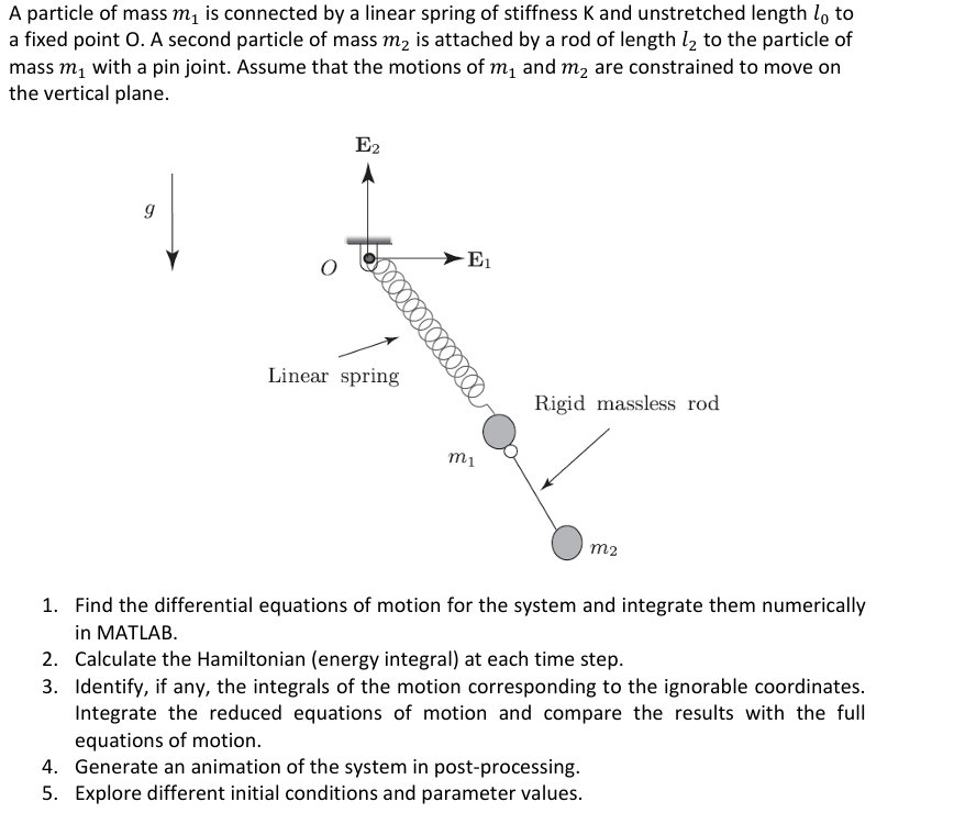 1 . Find the differential equations of motion for
