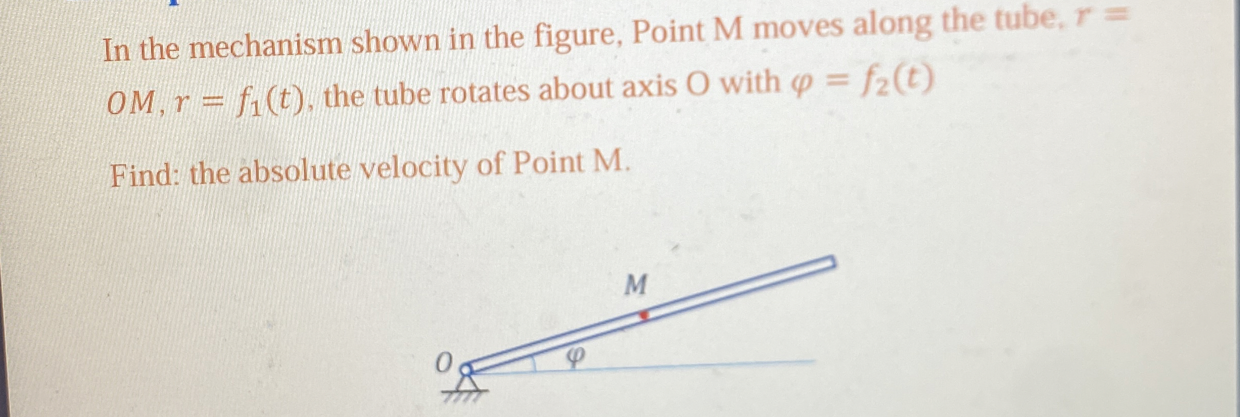 In the mechanism shown in the figure, Point M