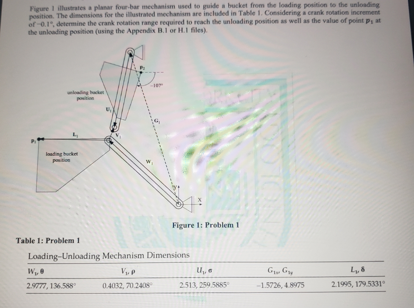 Figure 1 illustrates a planar four - bar