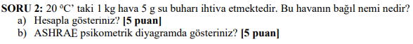 1 kg of air at 2 0 oC contains 5 g of water