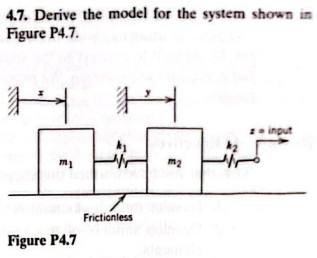 4 . 7 . Derive the model for the system shown in