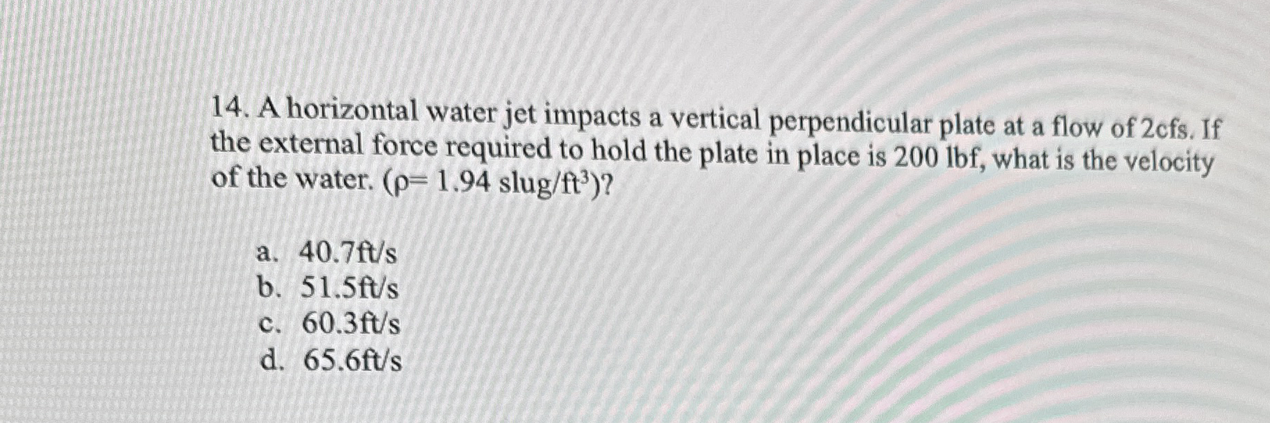 A horizontal water jet impacts a vertical