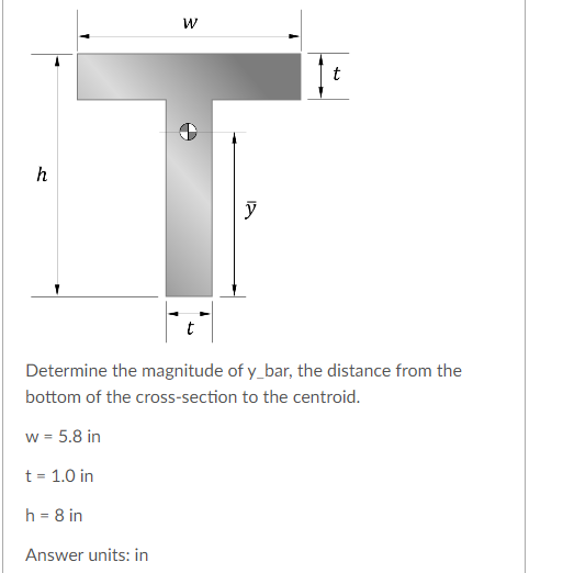 Determine the magnitude of y - bar, the distance