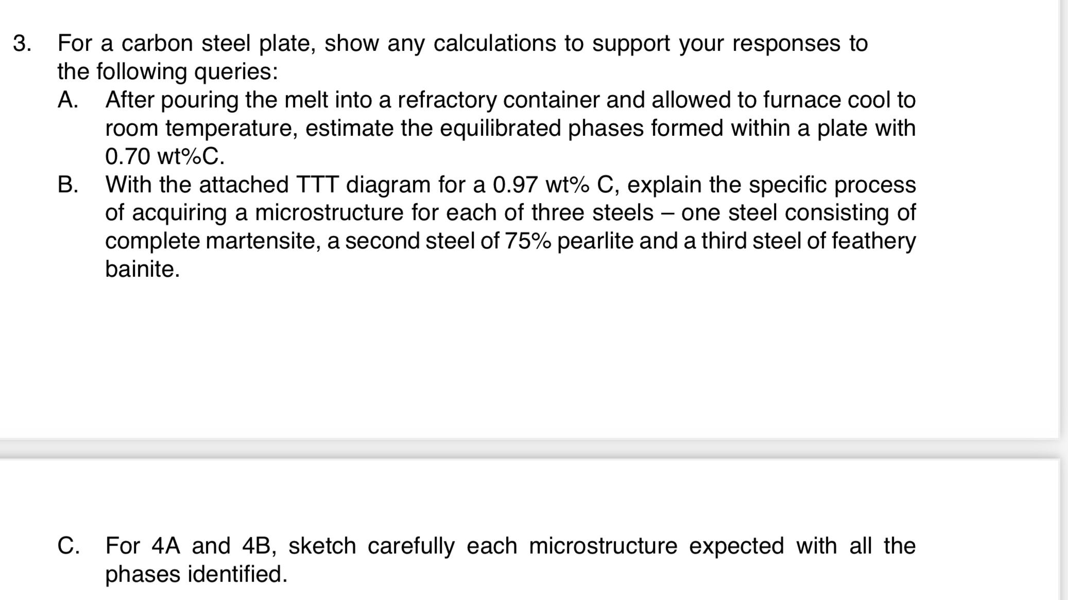 For a carbon steel plate, show any calculations