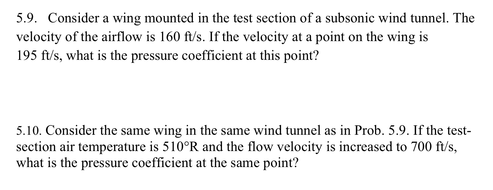 5 . 9 . Consider a wing mounted in the test