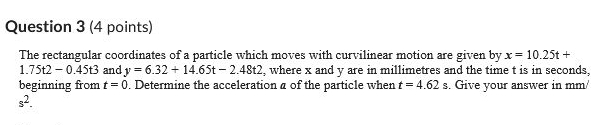 Question 3 ( 4 points ) The rectangular