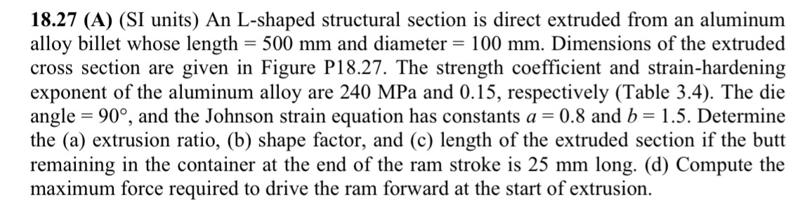 1 8 . 2 7 ( A ) ( SI units ) An L - shaped