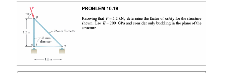 PROBLEM 1 0 . 1 9 Knowing that P = 5 . 2 k N ,