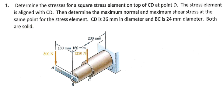 1 . Determine the stresses for a square stress