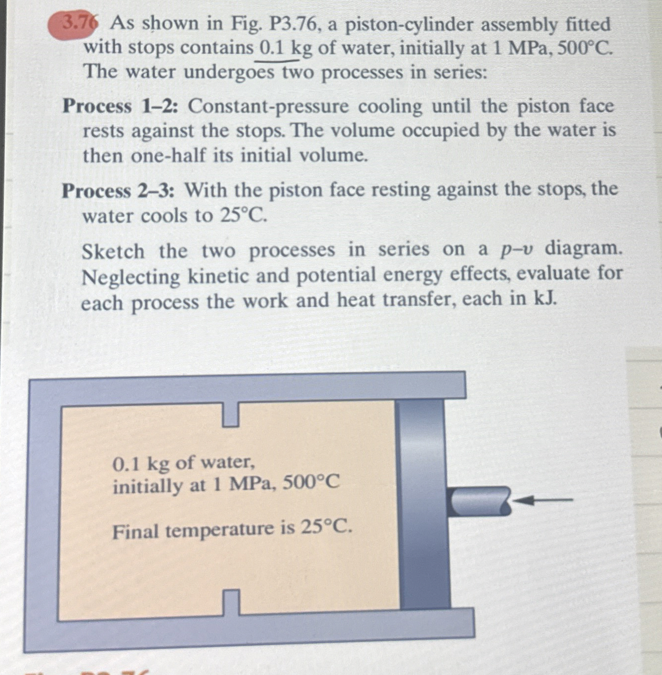 3 . 7 6 As shown in Fig. P 3 . 7 6 , a piston -