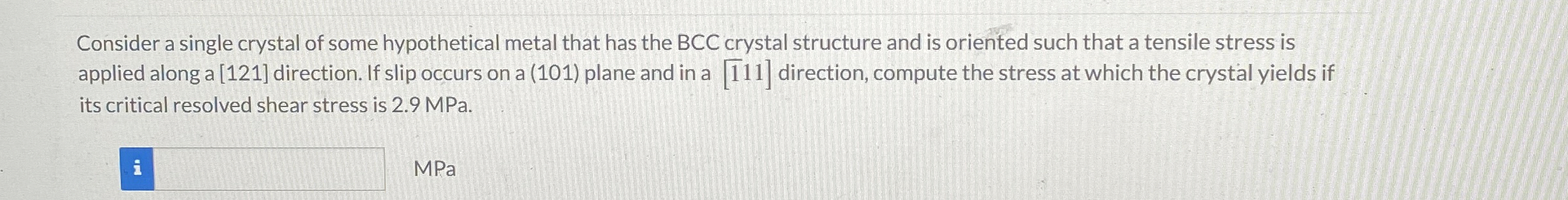 Consider a single crystal of some hypothetical