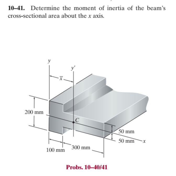 1 0 - 4 1 . Determine the moment of inertia of