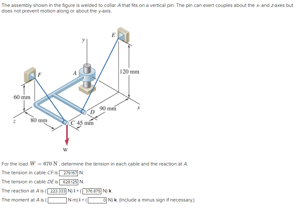 The assembly shown in the figure is welded to