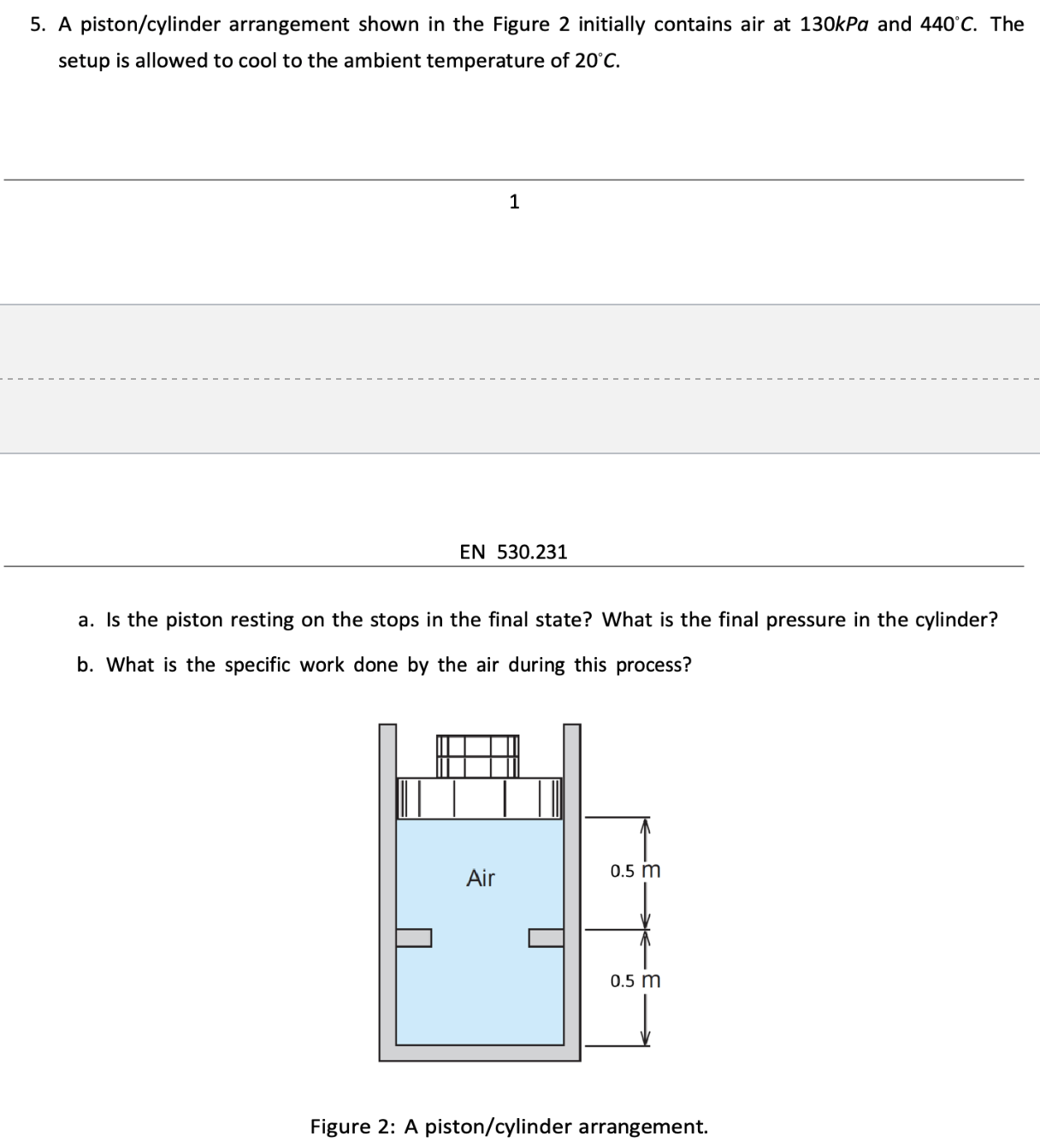 A piston / cylinder arrangement shown in the