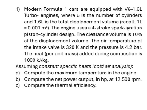 Modern Formula 1 cars are equipped with V 6 - 1 .