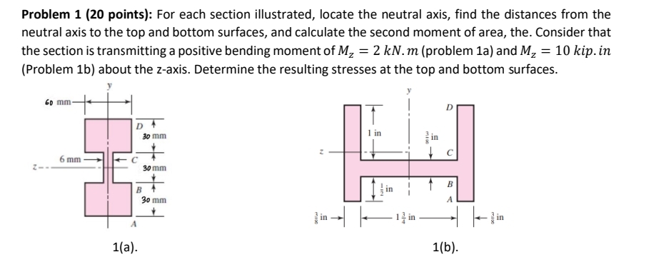 Problem 1 ( 2 0 points ) : For each section