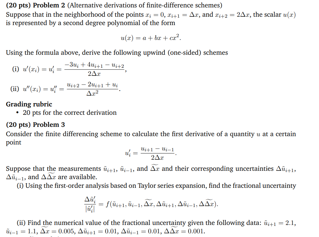 This is all I was given. ( 2 0 pts ) Problem 2 (