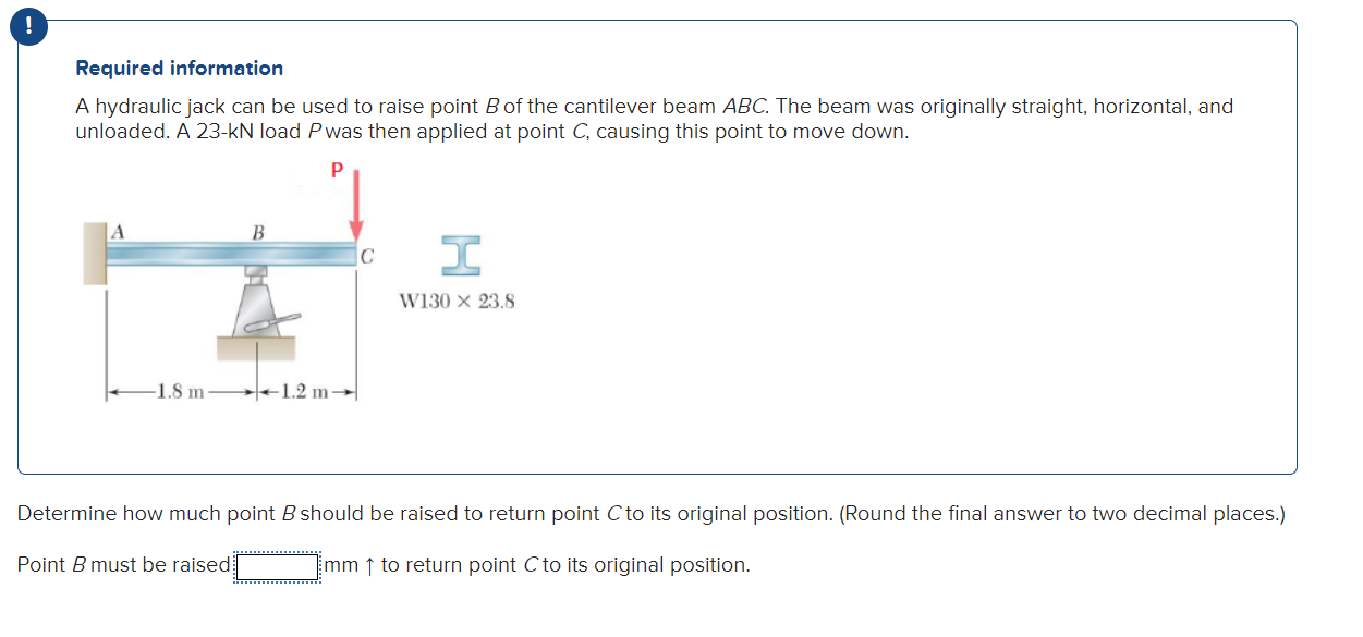 Required information A hydraulic jack can be used
