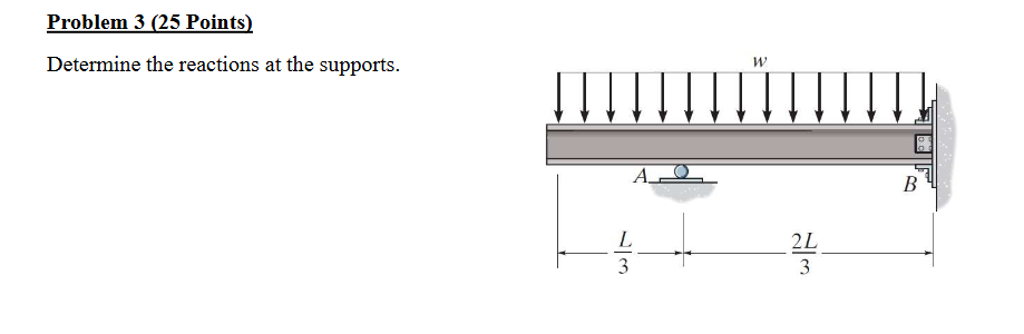 Problem 3 ( 2 5 Points ) Determine the reactions