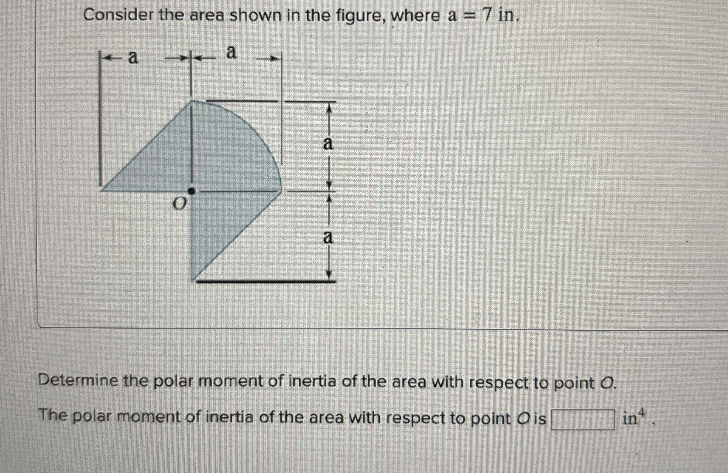 Consider the area shown in the figure, where a =