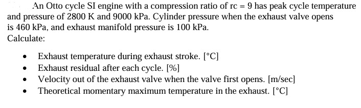 An Otto cycle SI engine with a compression ratio
