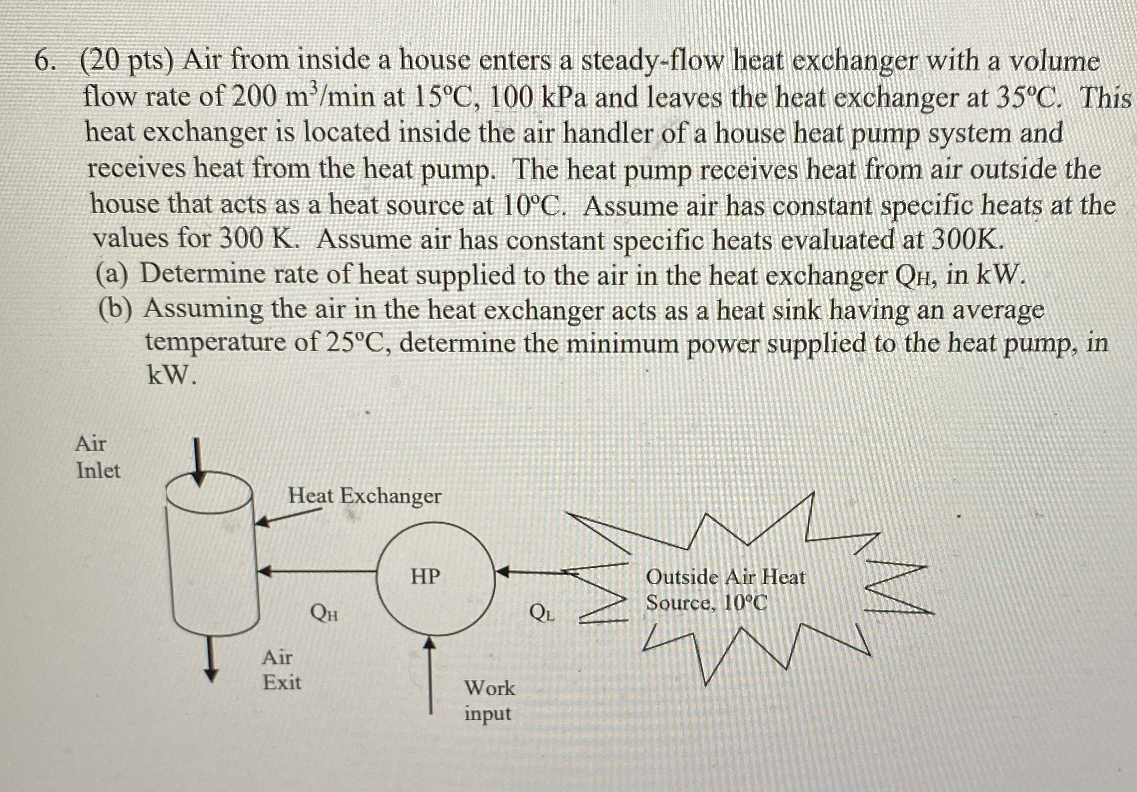 ( 2 0 pts ) Air from inside a house enters a