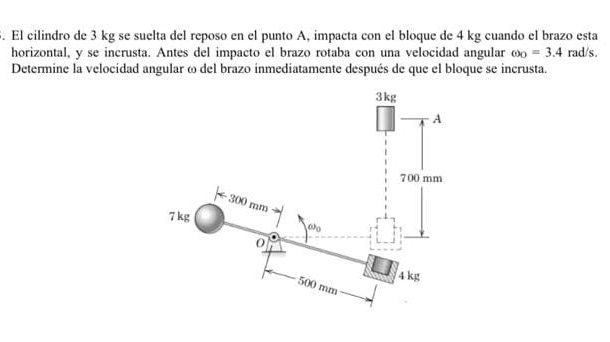 3 . The 3 kg cylinder is released from rest at