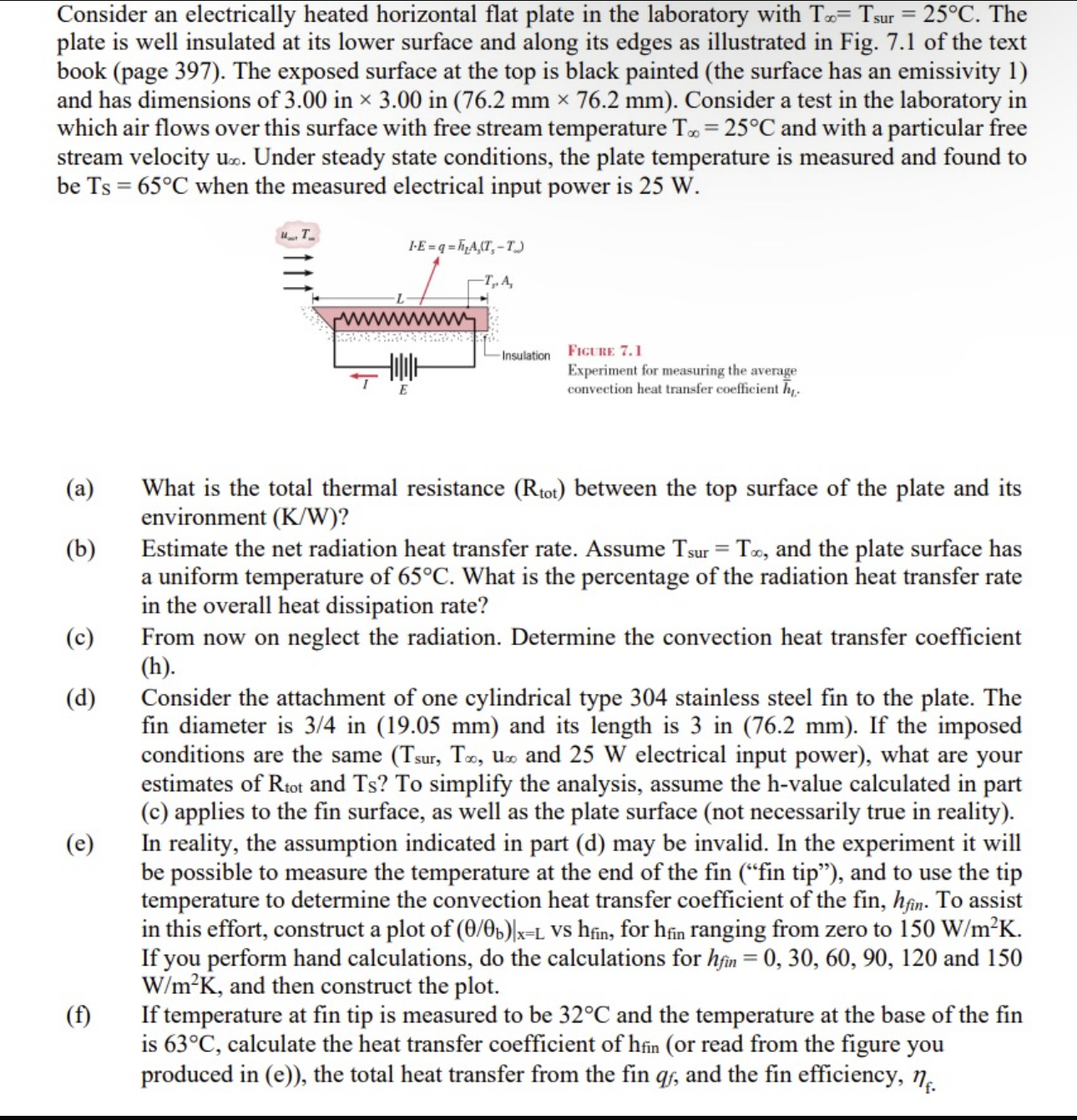 Consider an electrically heated horizontal flat