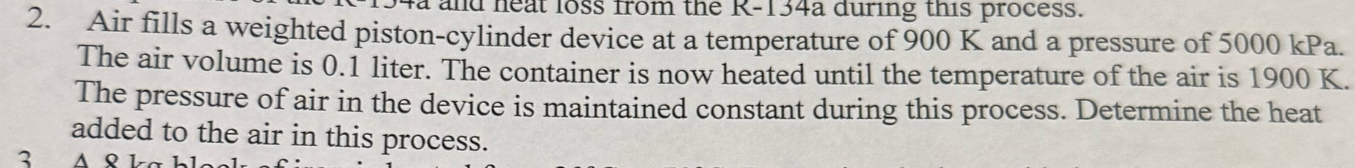 Air fills a weighted piston - cylinder device at