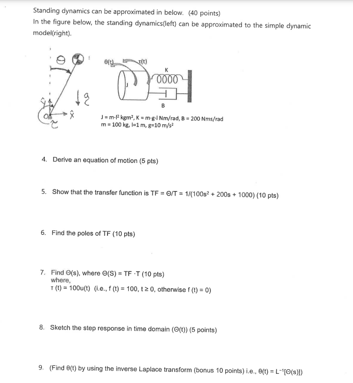 Standing dynamics can be approximated in below. (