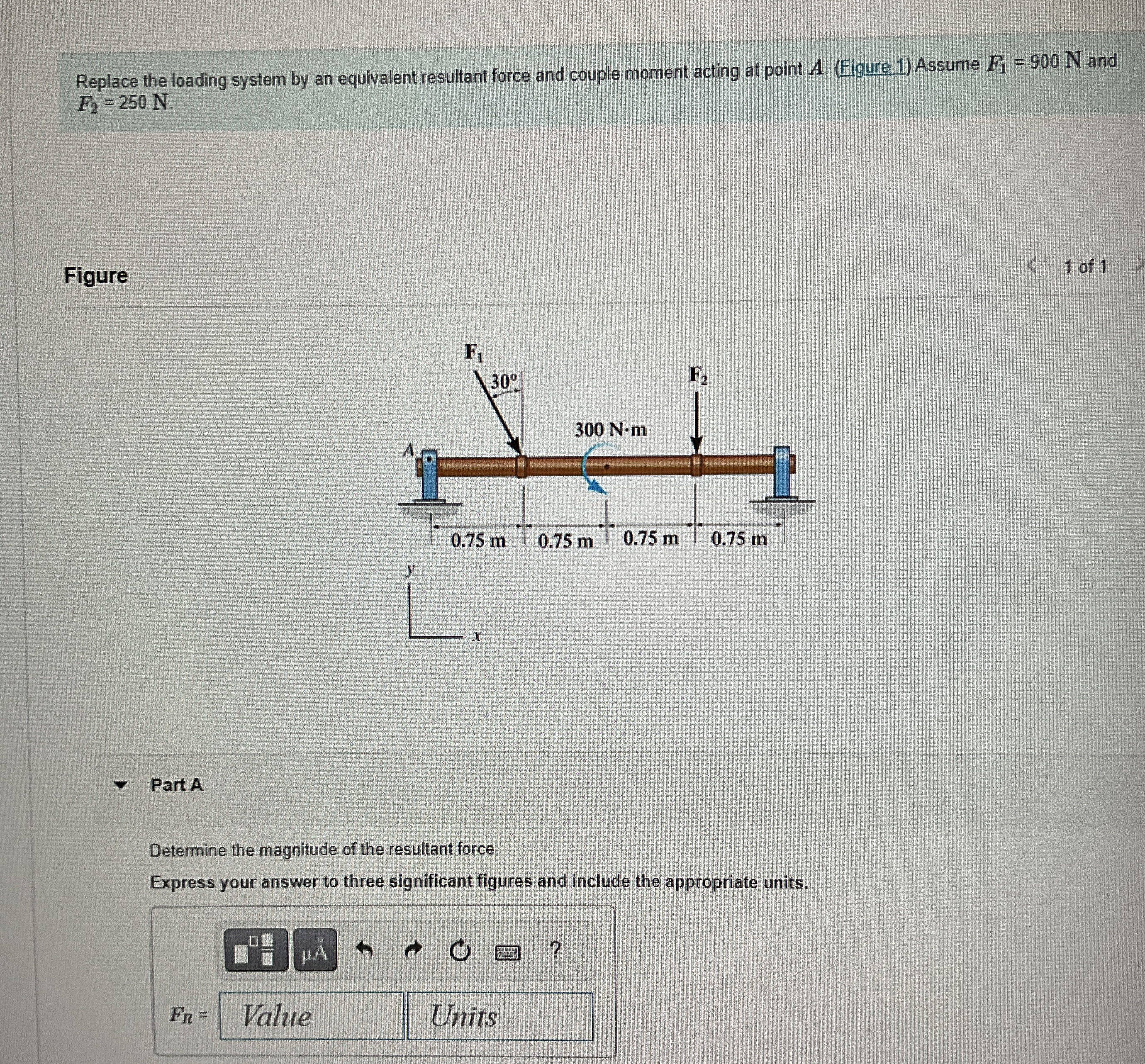 Replace the loading system by an equivalent