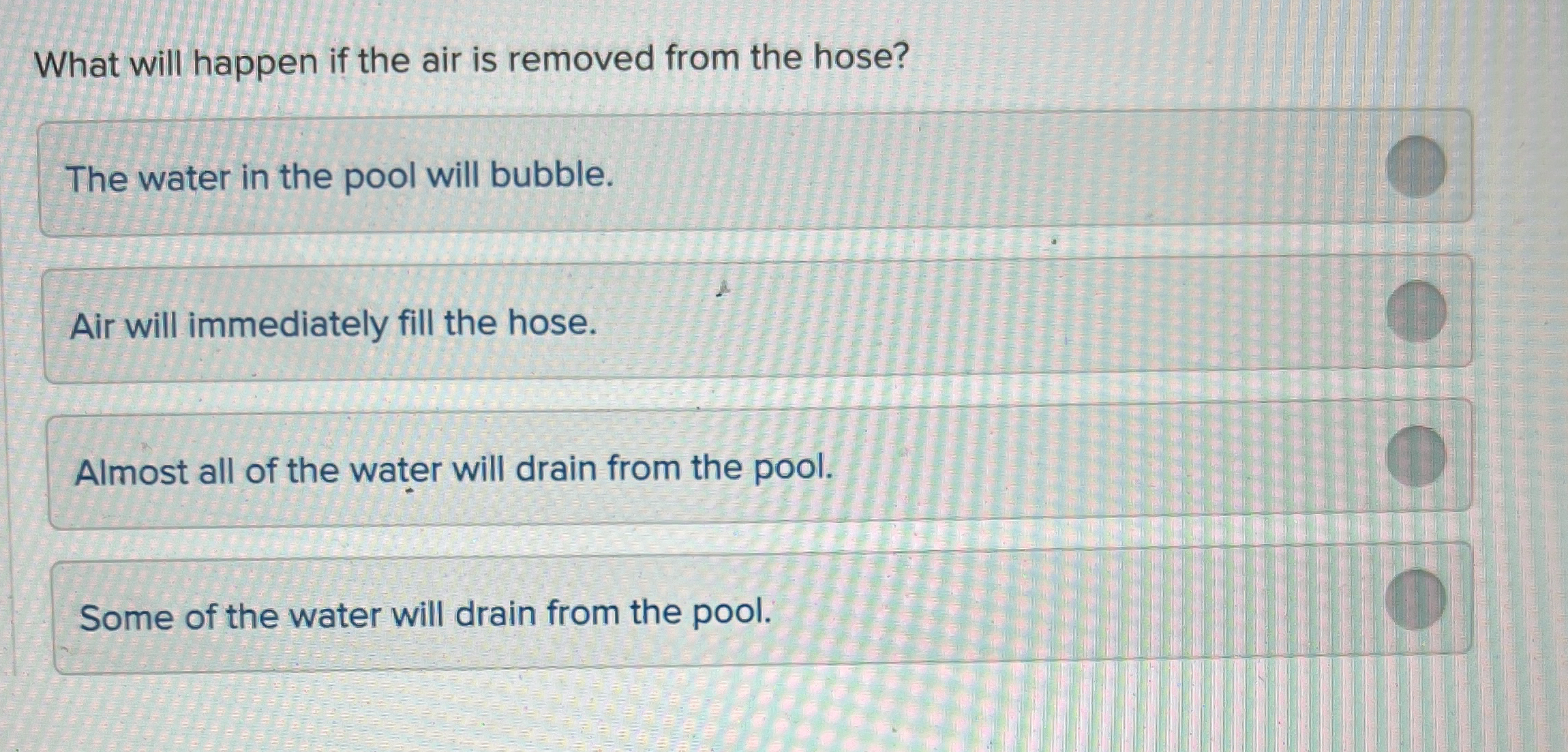 What will happen if the air is removed from the