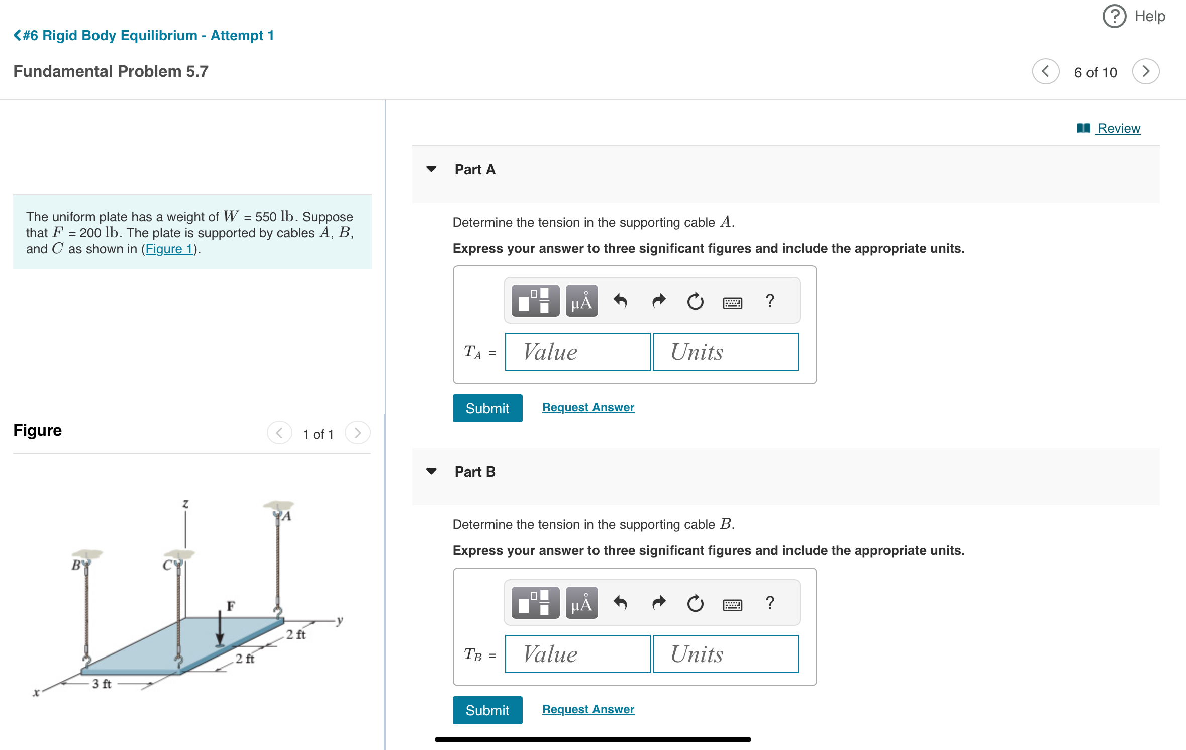 # 6 Rigid Body Equilibrium - Attempt 1 Help ( ? )