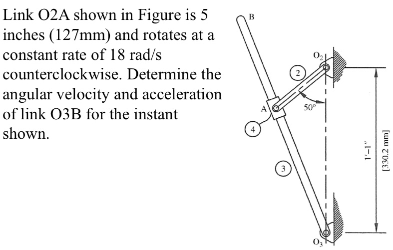 Link O 2 A shown in Figure is 5 inches ( 1 2 7 m