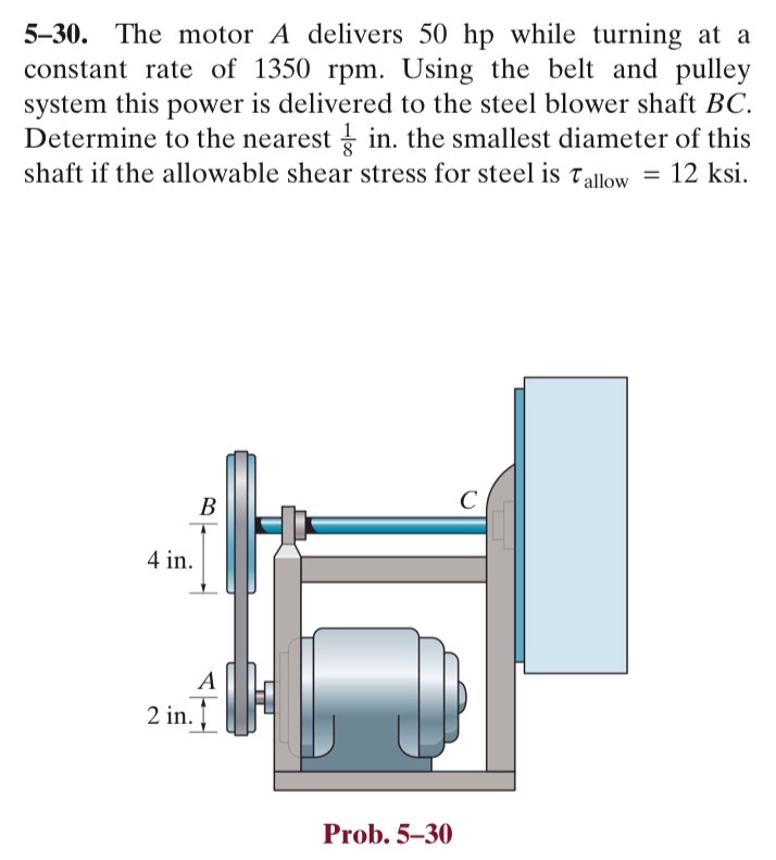 5 - 3 0 . The motor A delivers 5 0 hp while