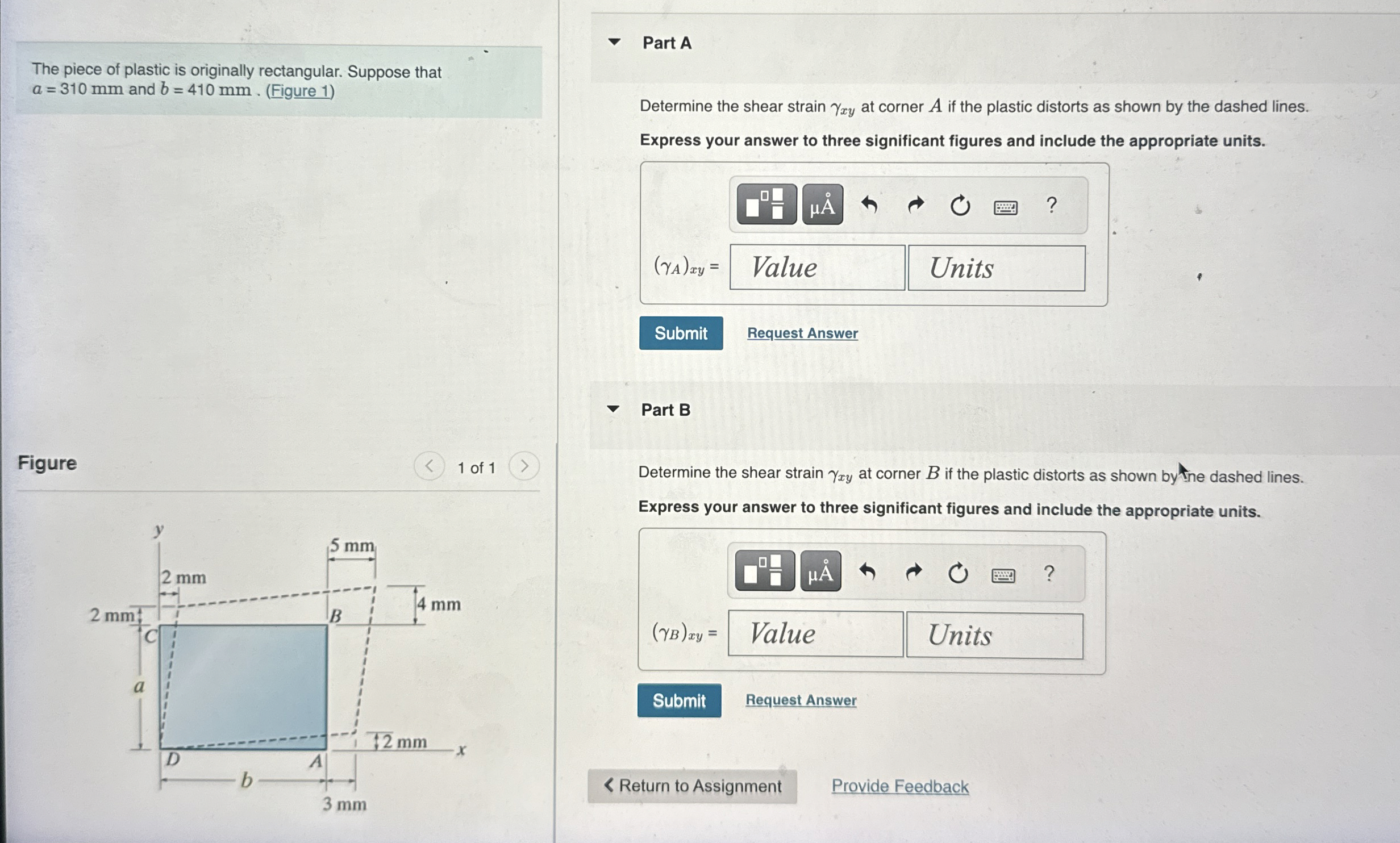 The piece of plastic is originally rectangular.