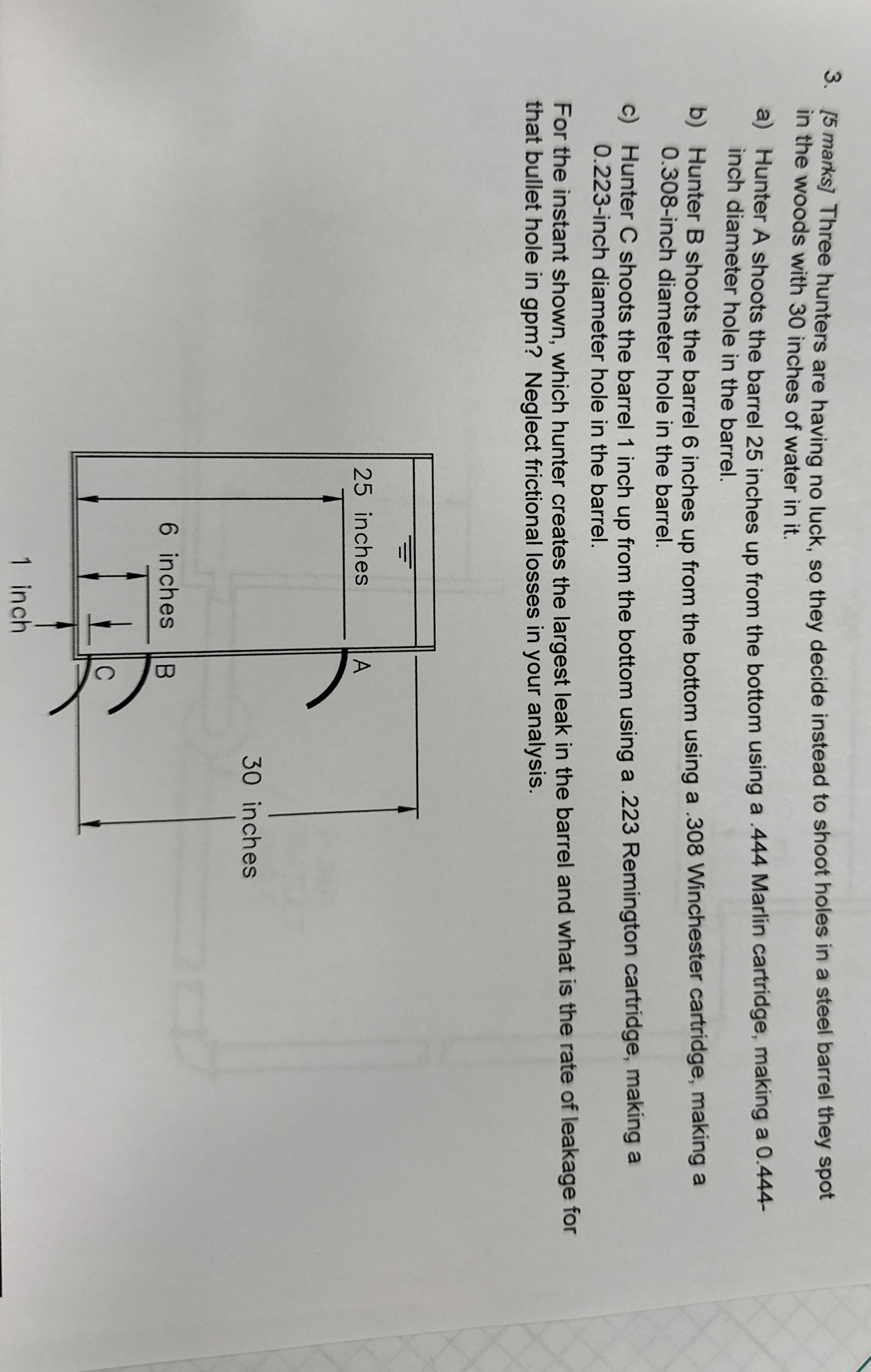 [ 5 marks ] Three hunters are having no luck, so