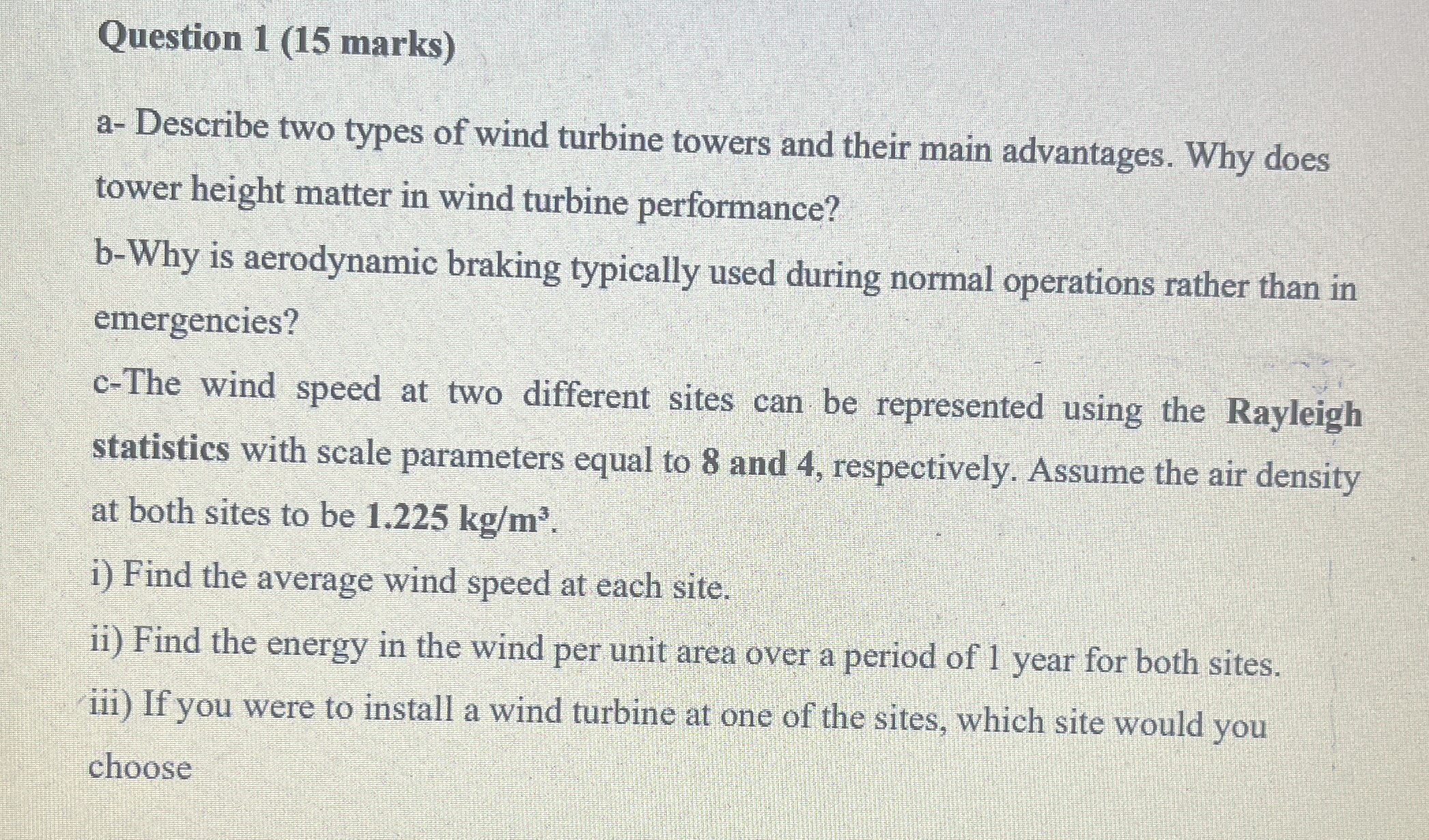 Question 1 ( 1 5 marks ) a - Describe two types